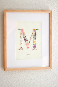 Custom Pressed Flower Monogram Frame