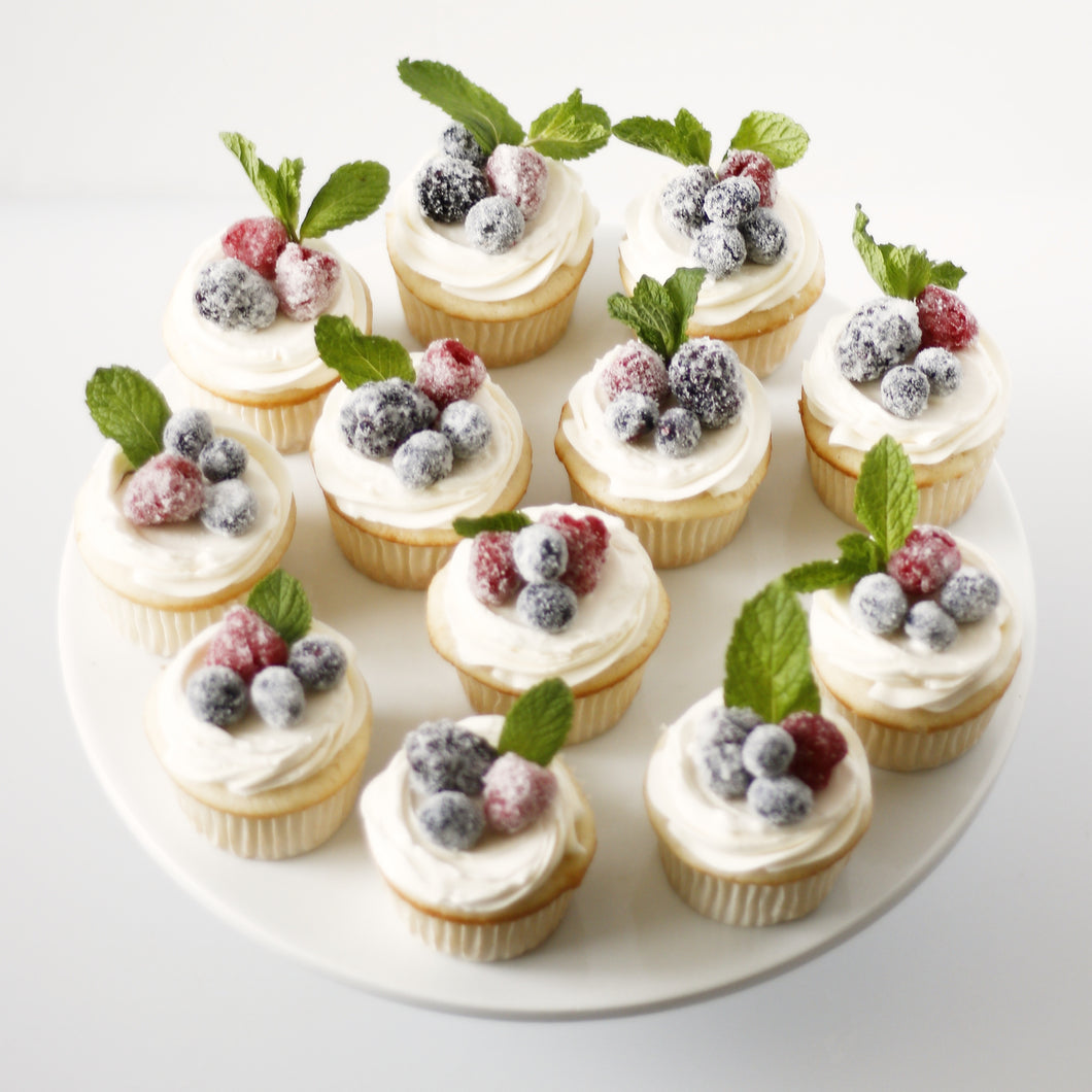 Sugared Berry Cupcakes